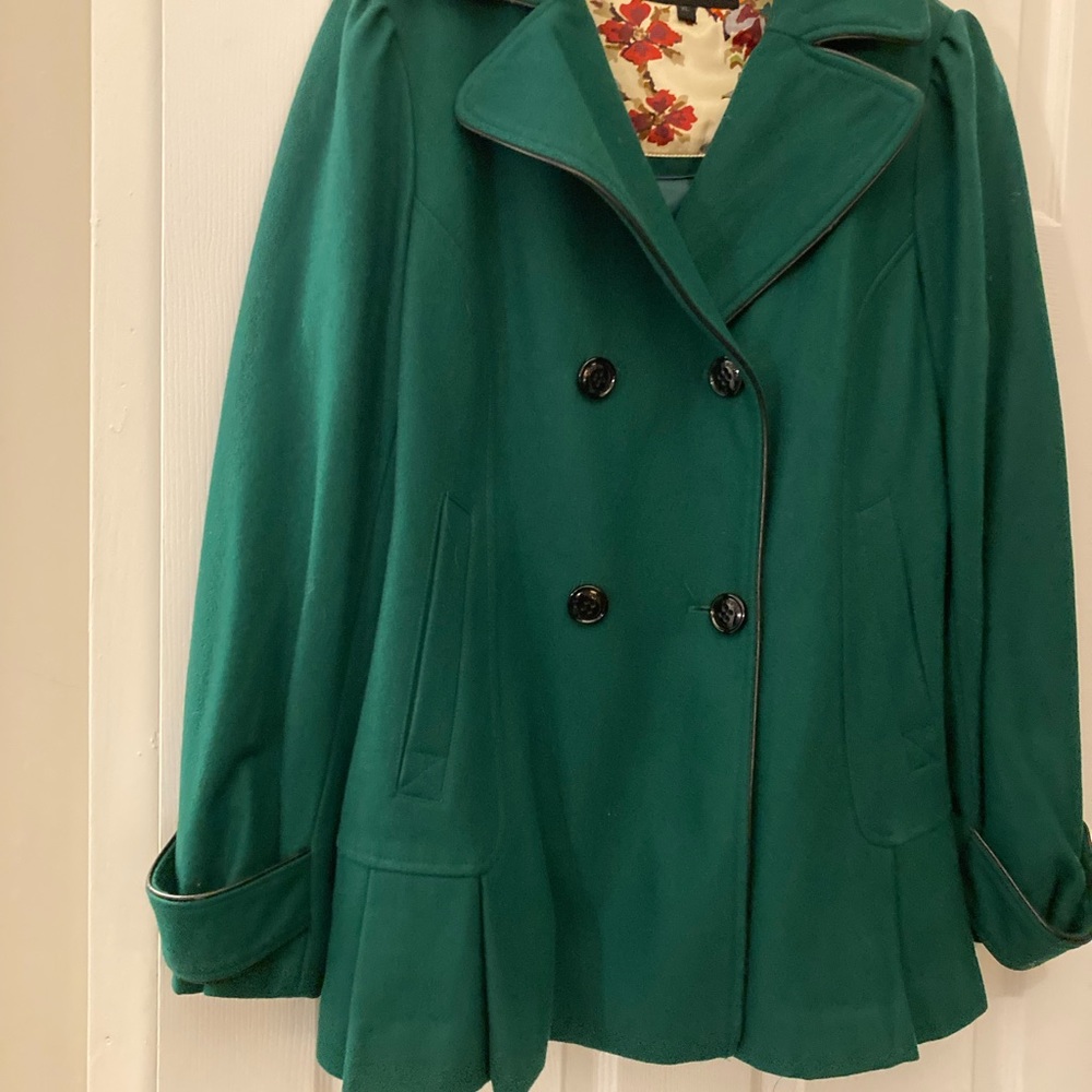 Green Steve Madden wool coat.
